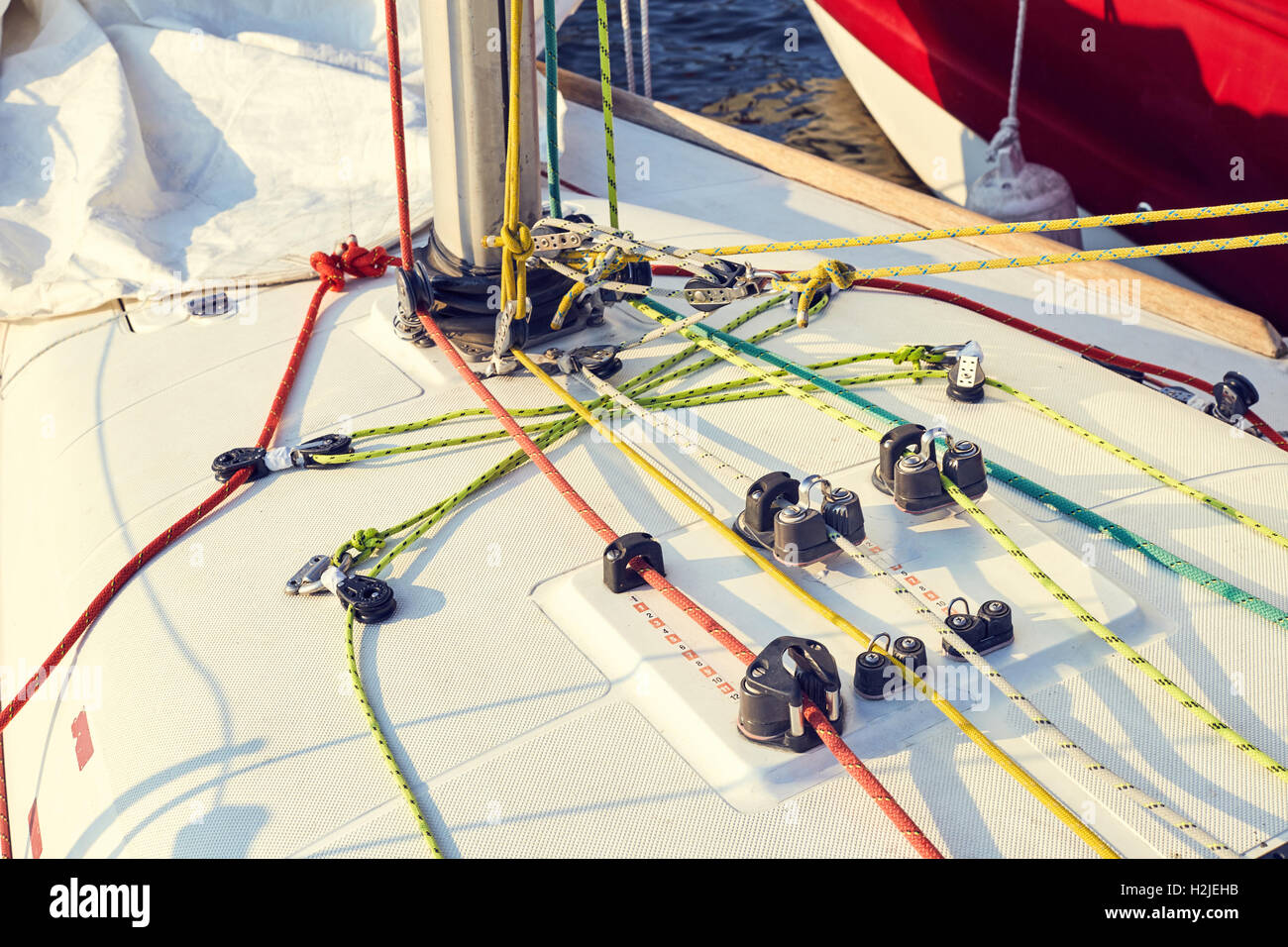 Adeguatamente attrezzata workplace per yacht Pitman Foto Stock