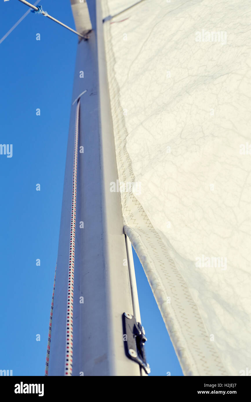 Montante di sollevamento via vela uso errato, ghinda anteriore Foto Stock