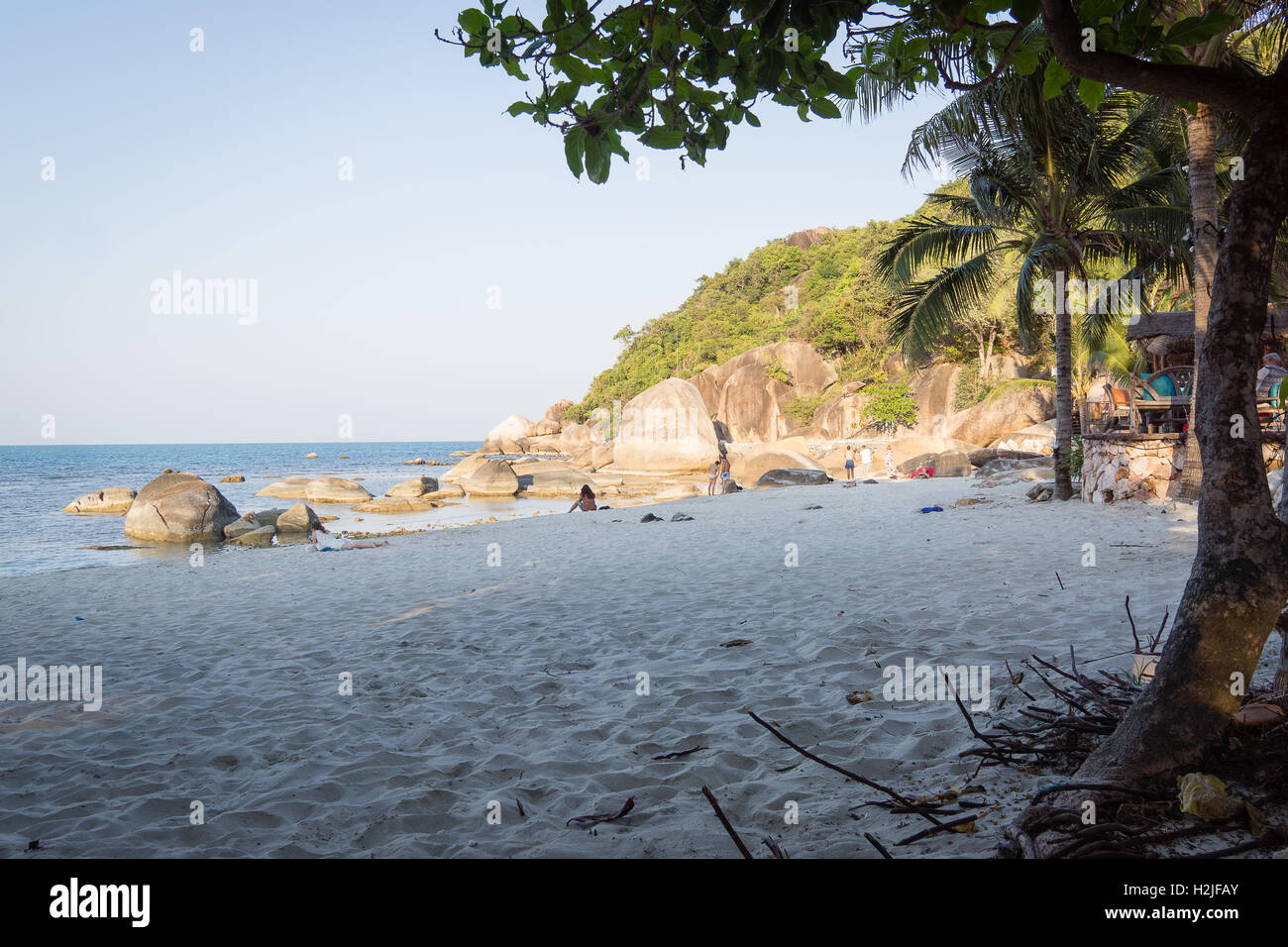 Aprile 11, Koh Samui, Thailandia, bella spiaggia d'argento un tardo pomeriggio Foto Stock