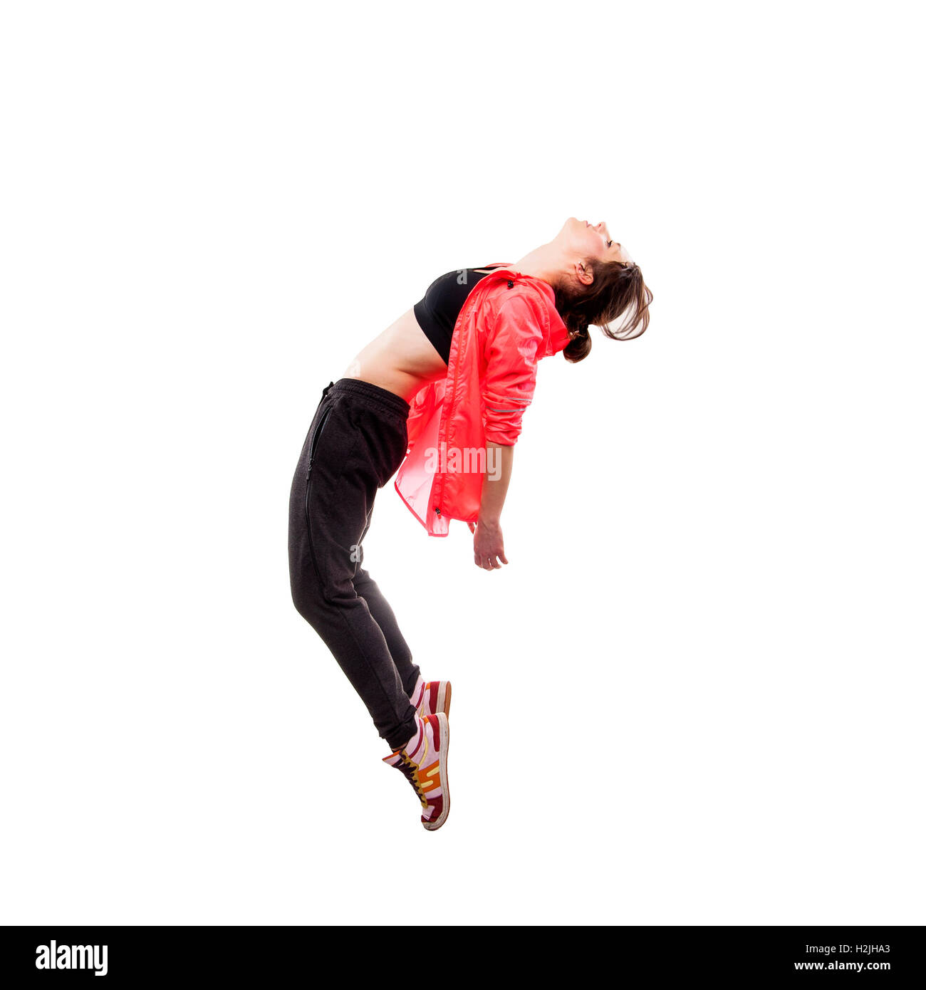 Stile moderno ballerina in posa su sfondo per studio Foto Stock