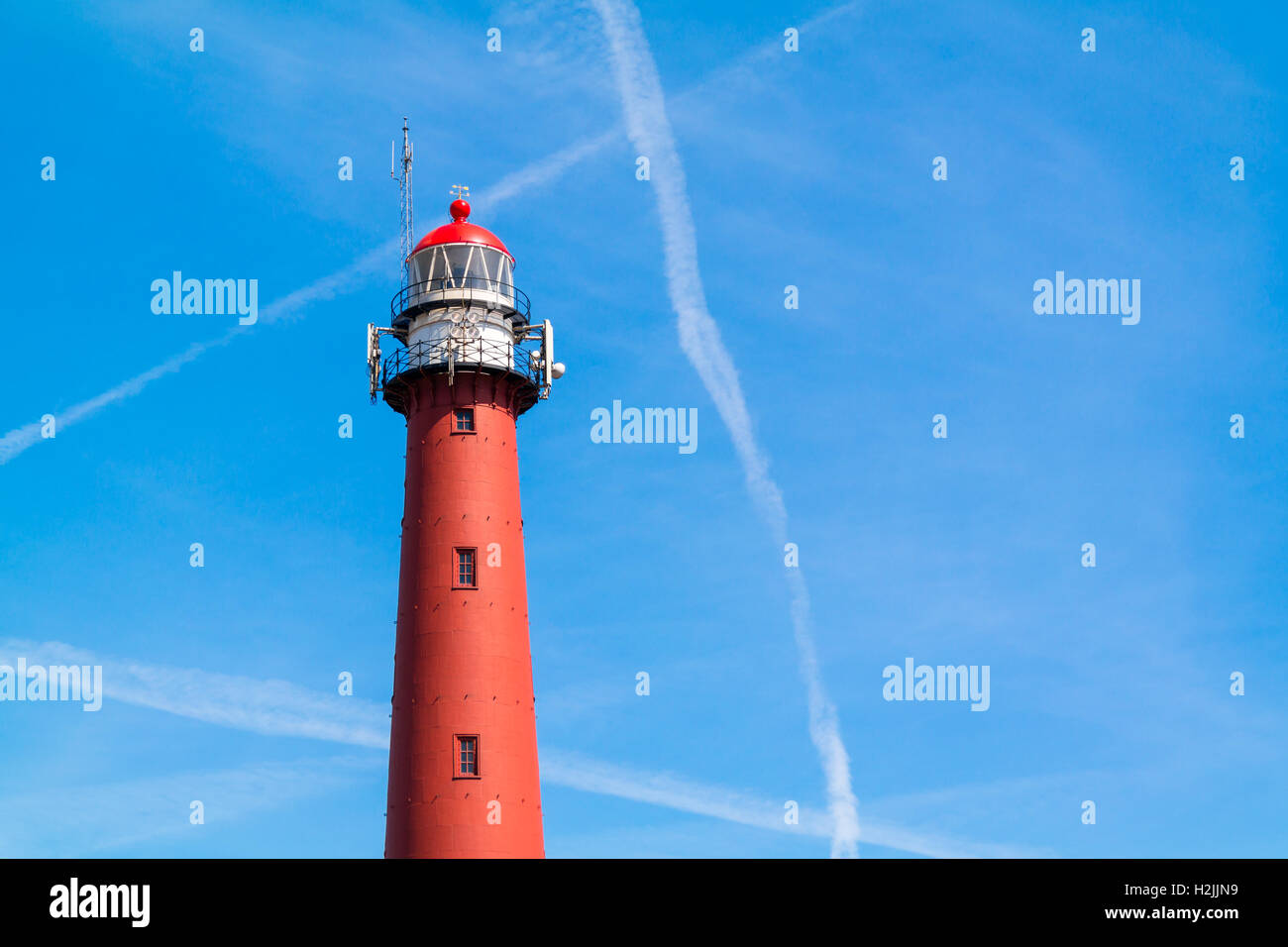 Ghisa alto faro di North Sea port IJmuiden, North Holland, Paesi Bassi Foto Stock