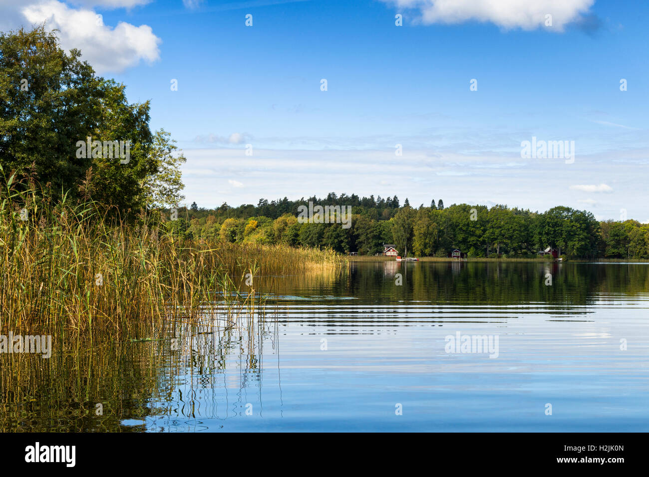 Lago paesaggio Sävelången paesaggi acquatici uno scenario pittoresco scenic vicino al Castello Nääs in Floda, Svezia modello di rilascio: No. Proprietà di rilascio: No. Foto Stock