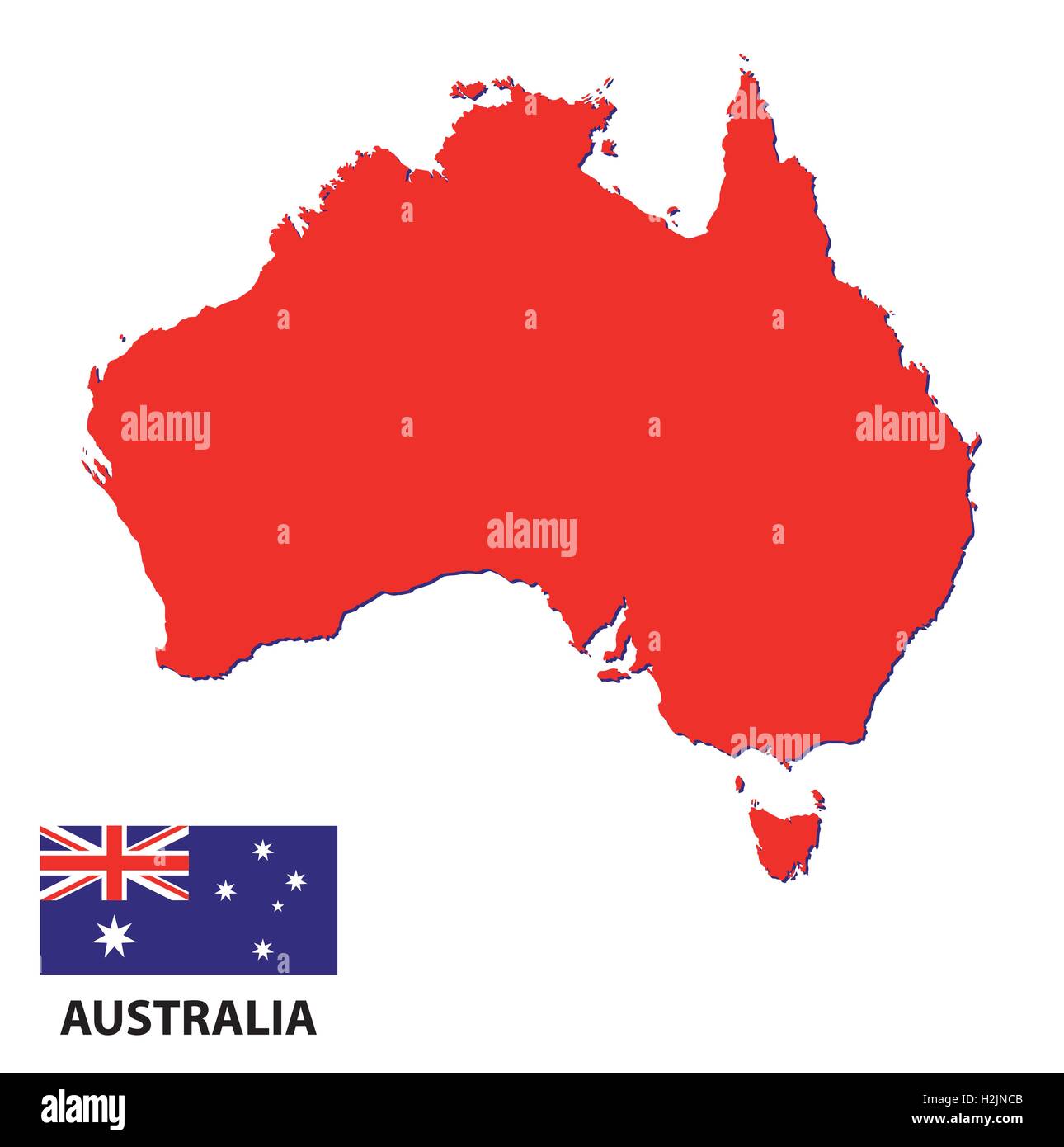 Mappa di Australia e flag Illustrazione Vettoriale