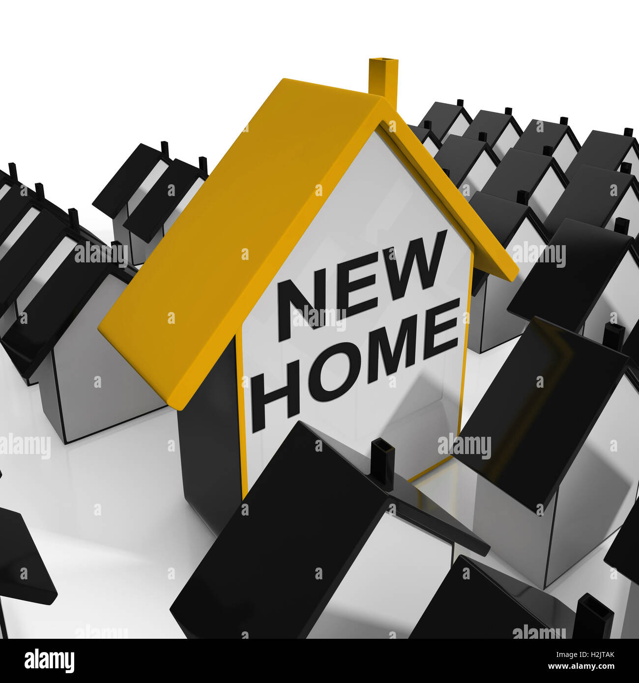 Nuovo Home Casa significa acquistare proprietà o beni immobili Foto Stock