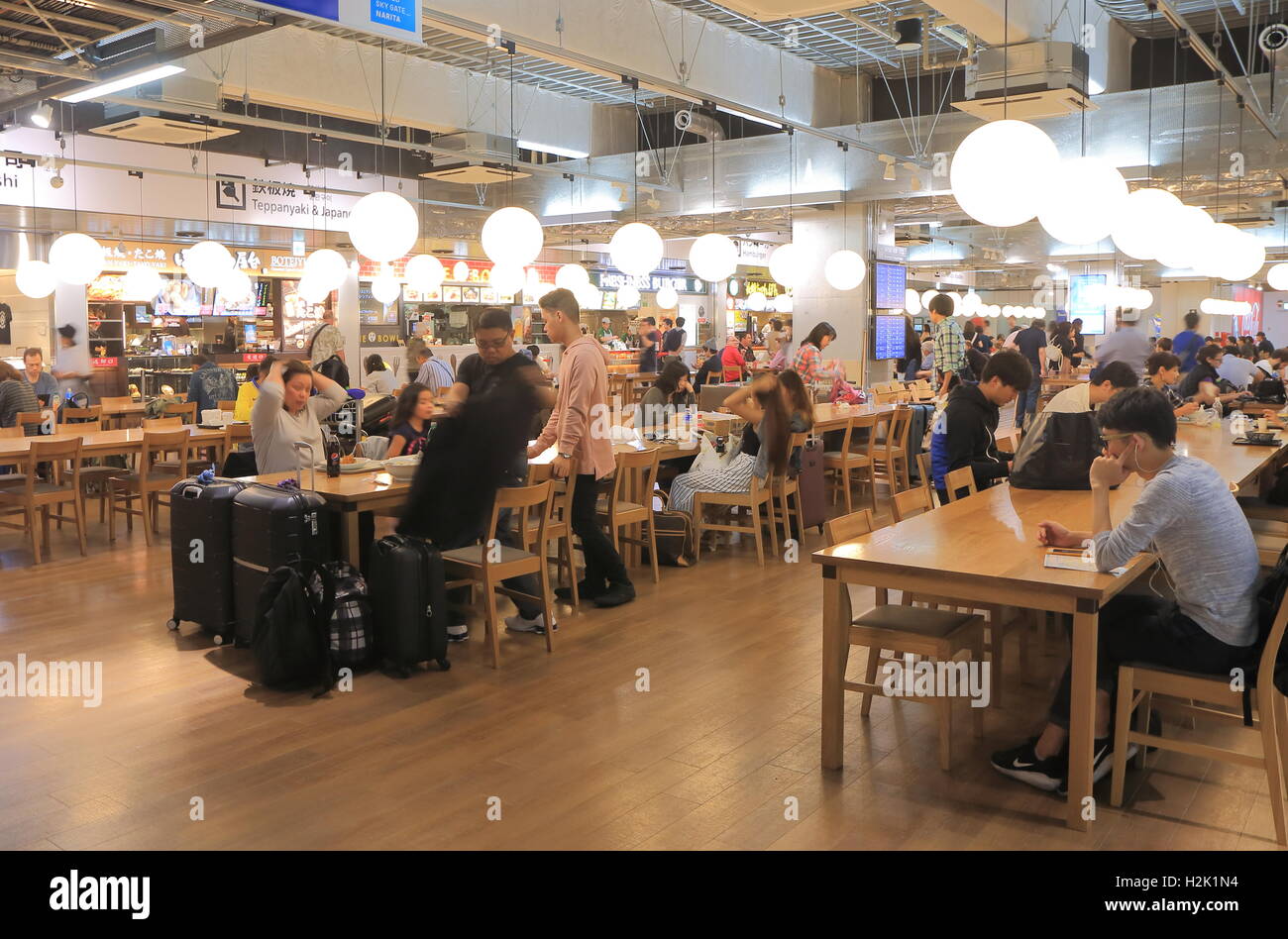 Food court ristorante giapponese all'Aeroporto di Narita Giappone Foto Stock