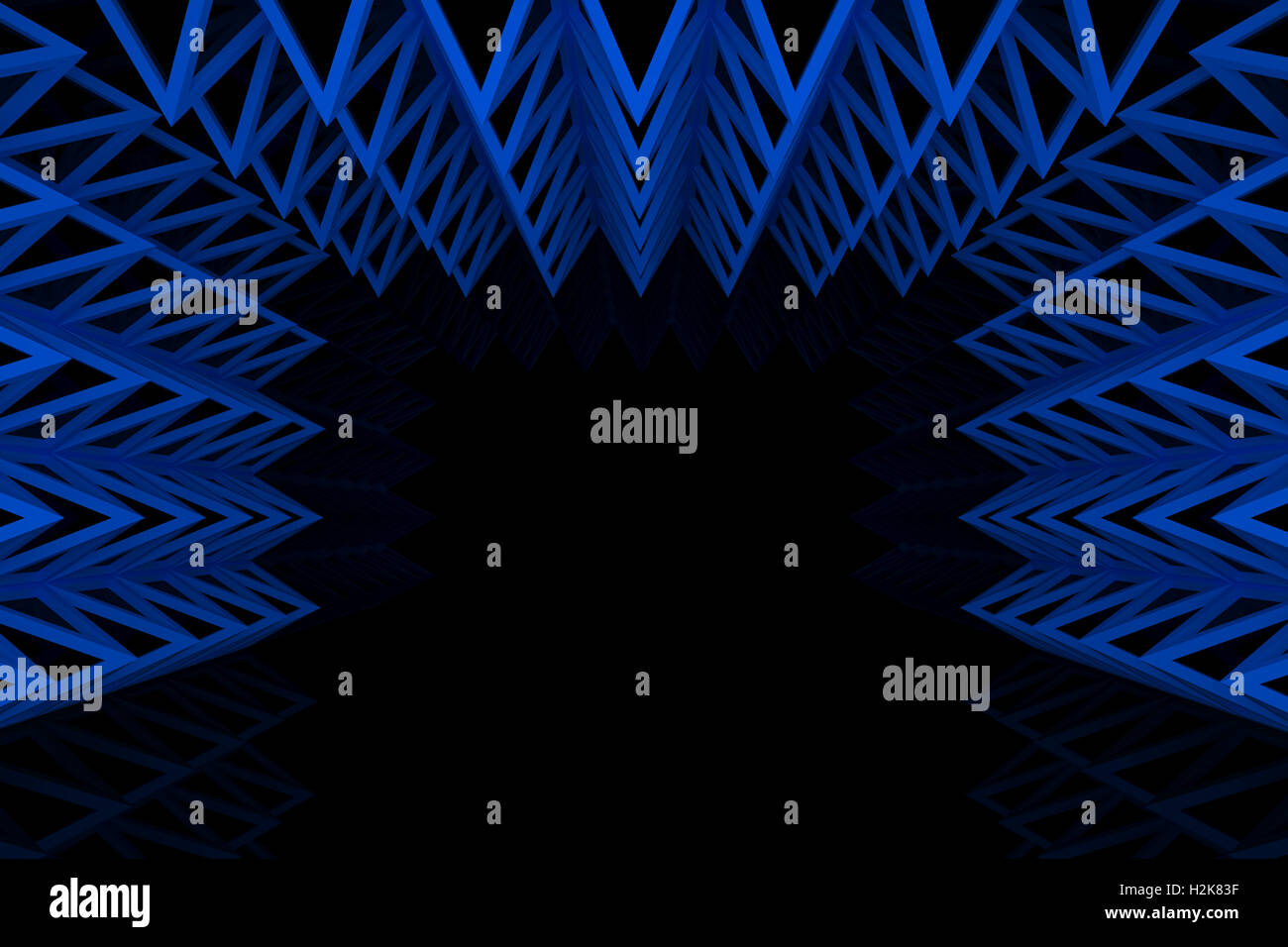 Abstract triangolo blu parete reticolare Foto Stock