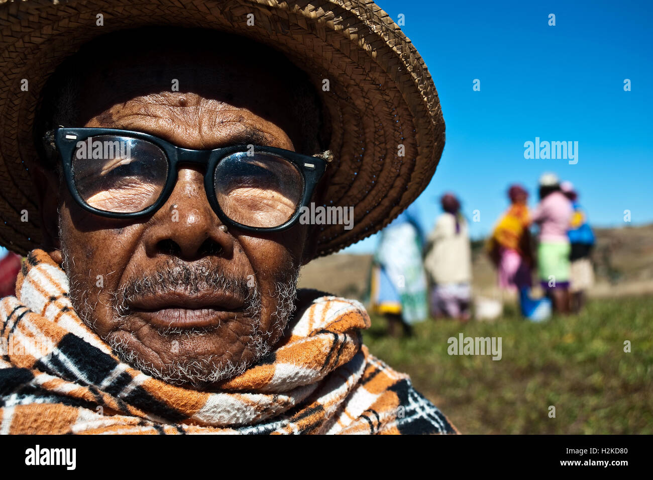 Il vecchio uomo appartenente all'etnia Betsileo gruppo ( Madagascar) Foto Stock