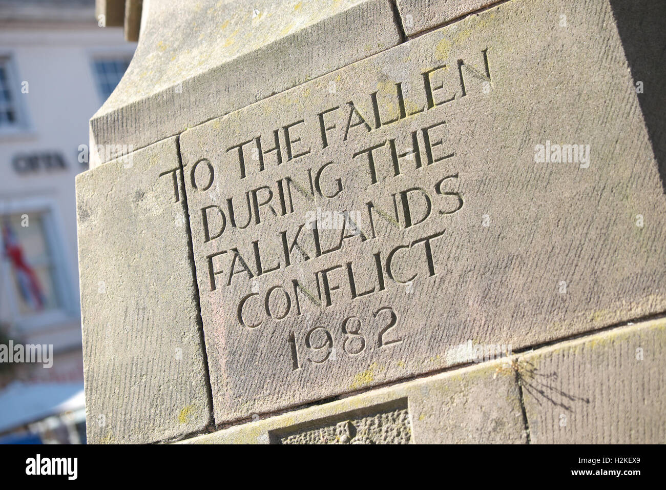 Memoriale di guerra il conflitto delle Falklands Falklands guerra 1982 in Hereford Herefordshire UK Foto Stock