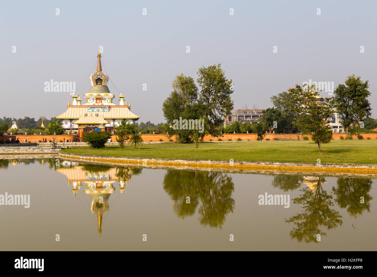 Tara Foundation tempio buddista a Lumbini, il Nepal Foto Stock