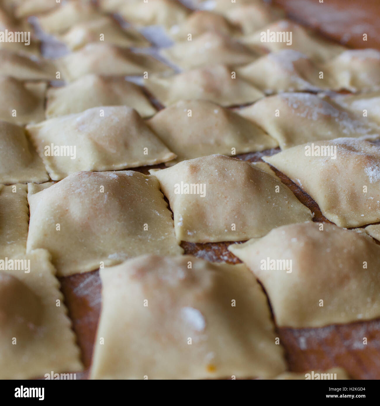 Italia cucina: i ravioli fatti a mano Foto Stock