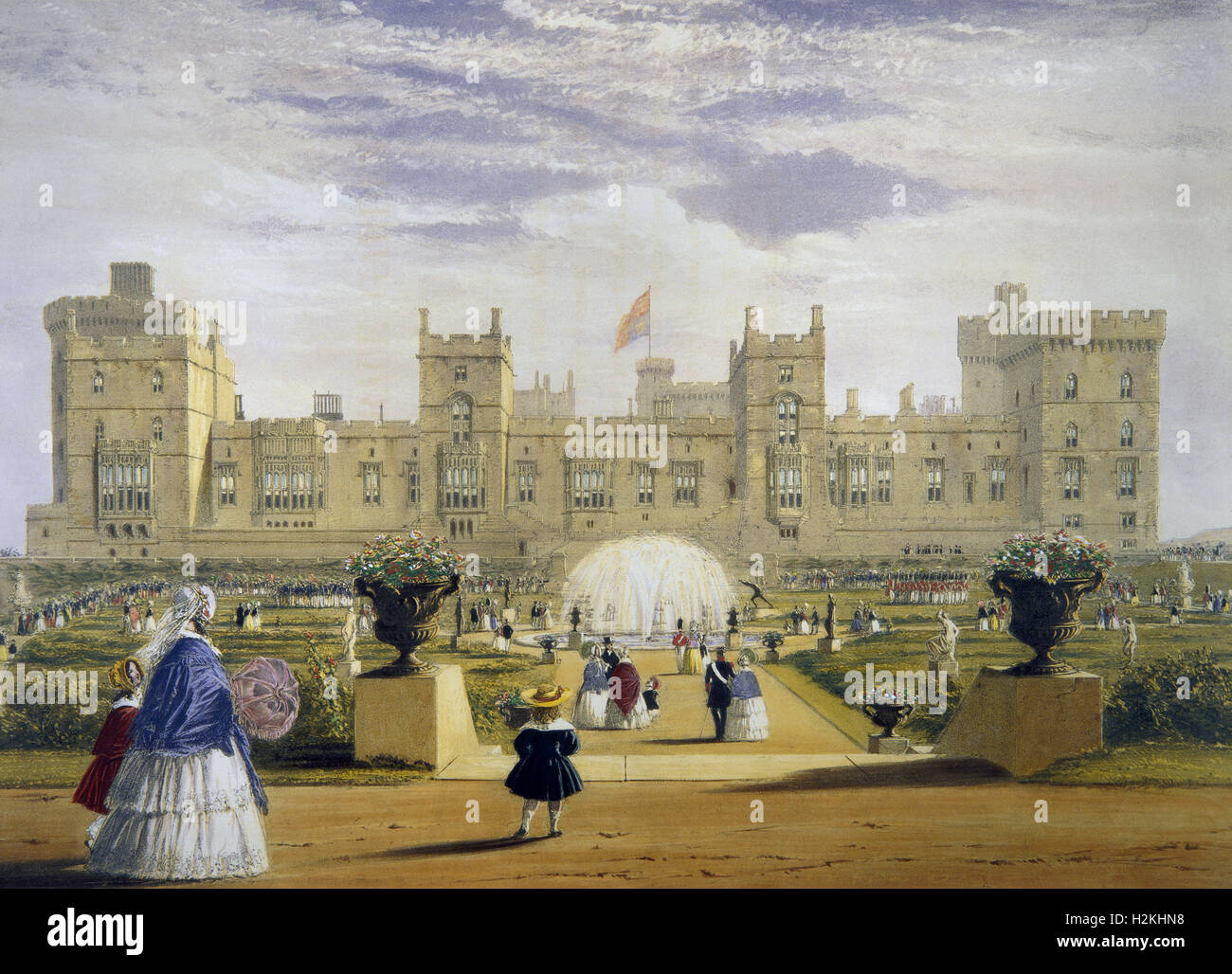 Joseph Nash - Castello di Windsor - giardino - 1848 Foto Stock