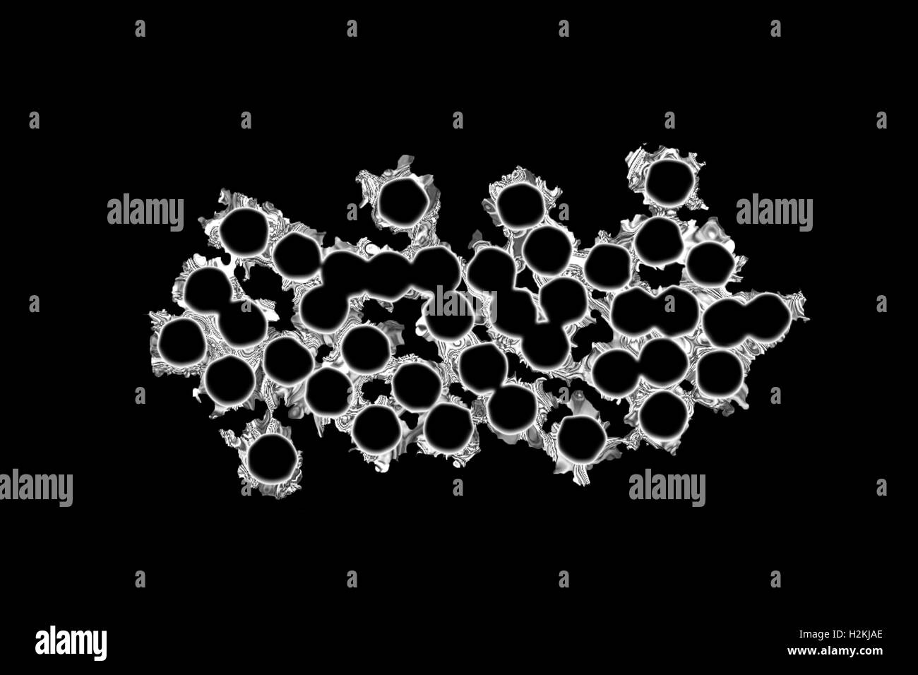 Fucile bullet foro nero su sfondo isolato. Foto Stock