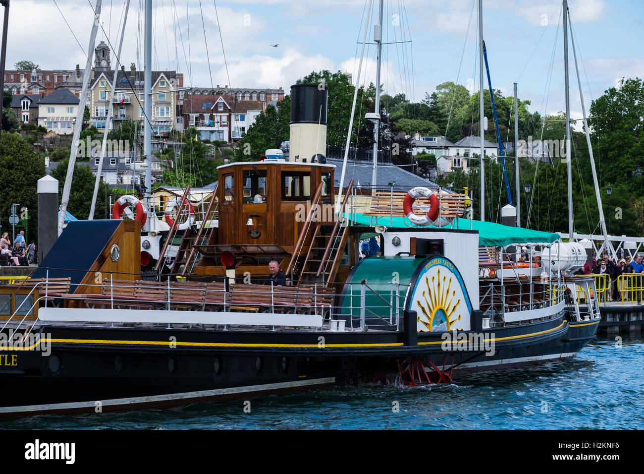 Il battello a vapore "Kingswear Castle', Dartmouth, Devon, Inghilterra, Regno Unito. Foto Stock