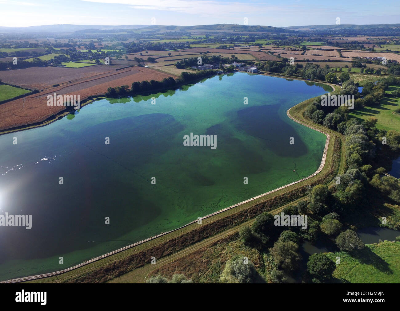 Vista Aeral del serbatoio Barcombe, East Sussex Foto Stock
