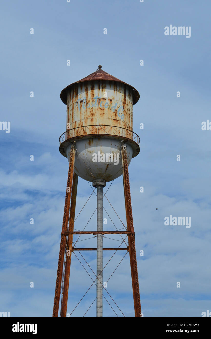 Rusty water tower in Elkton, Cecil County, Maryland, Stati Uniti d'America Foto Stock