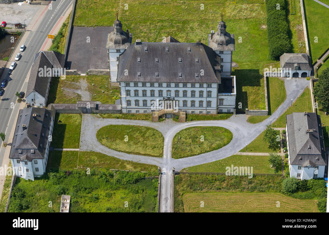 Fotografia aerea, chiostro di Mülheim, Sichtigvor, ordine tedesco, Sichtigvor, fotografia aerea di Warstein, Sauerland Foto Stock