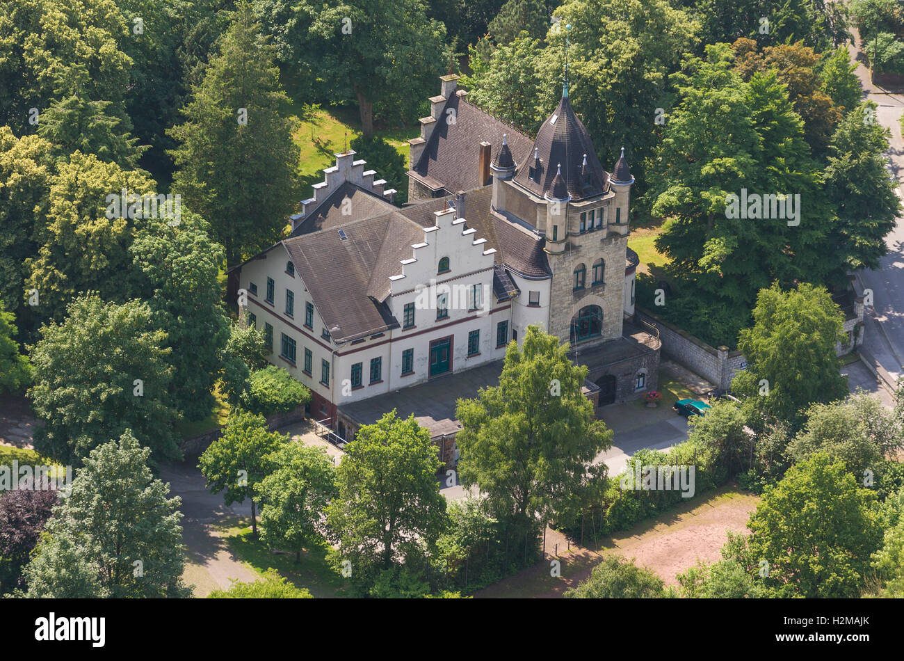 Fotografia aerea, casa di Dassel, Allagen, fotografia aerea di Warstein, Sauerland Renania settentrionale-Vestfalia Germania, ANTENNA IN EUROPA Foto Stock