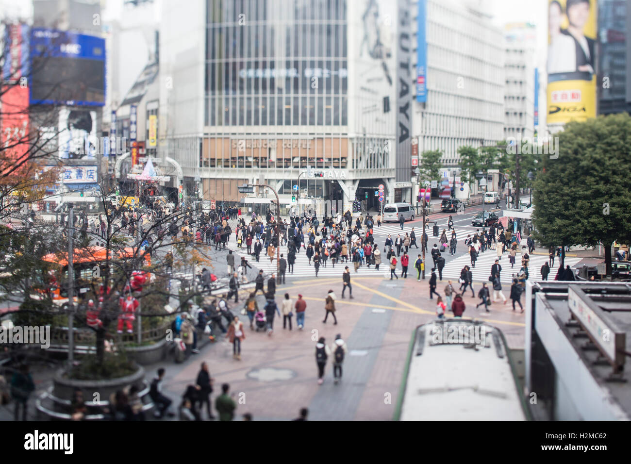 Tilt-shift vista panoramica di Shibuya, Tokyo, Giappone Foto Stock