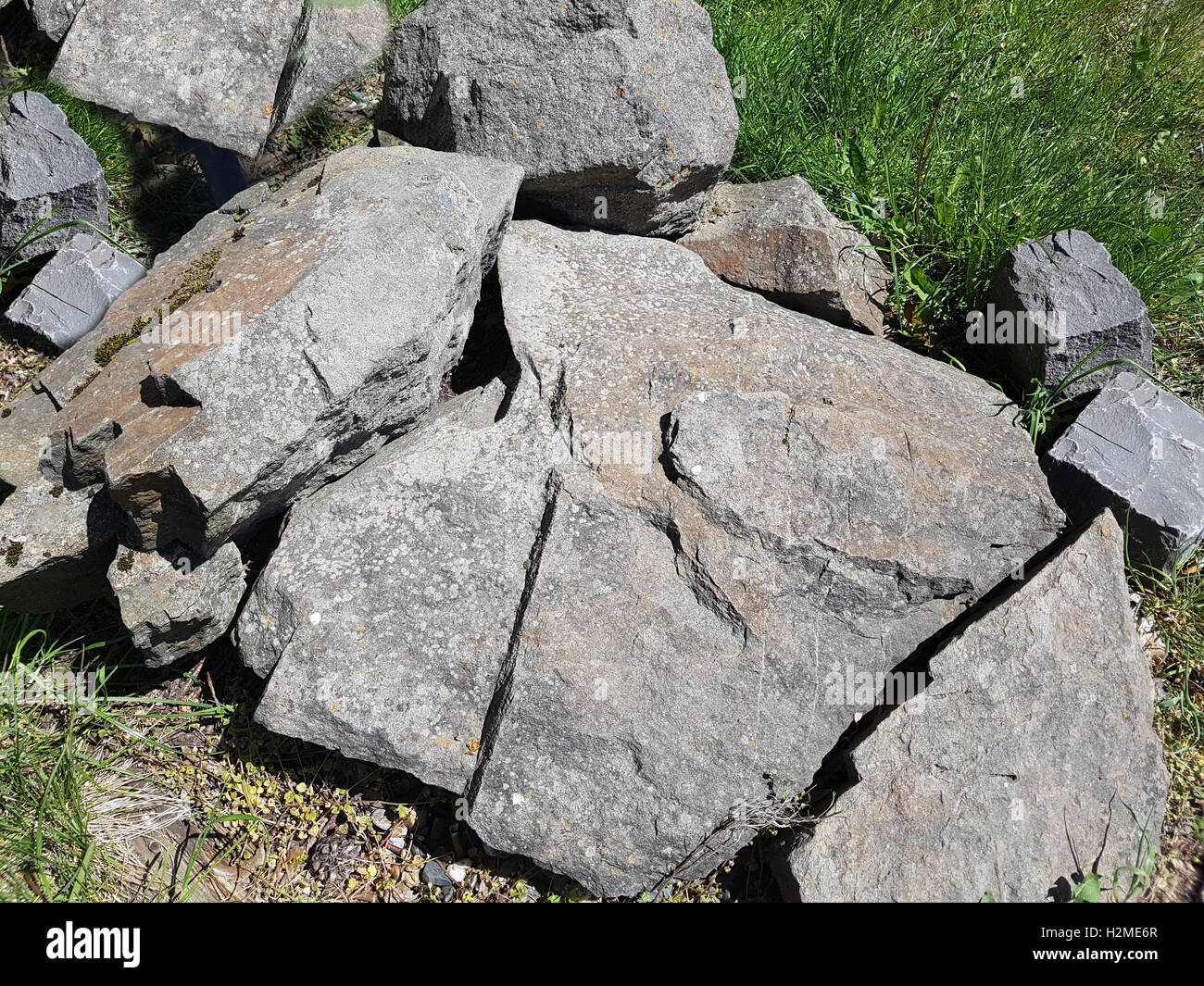 Grauwacke, grau, Sandstein, minerale, Naturstein Foto Stock
