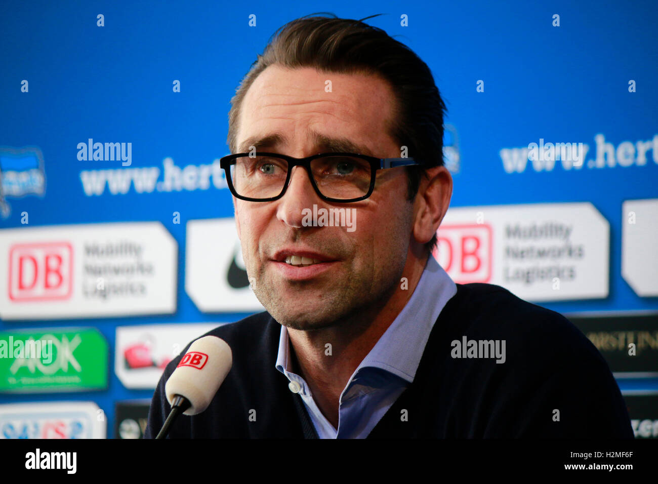 Michael Preetz - Vorstellung des neuen Trainer von Hertha BSC Berlino, 5. Februar 2015, Berlino. Foto Stock