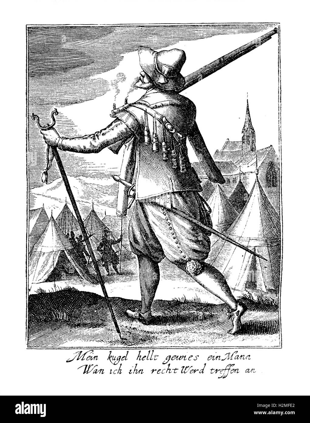 Soldato mercenario alla fine del XVII secolo Foto Stock