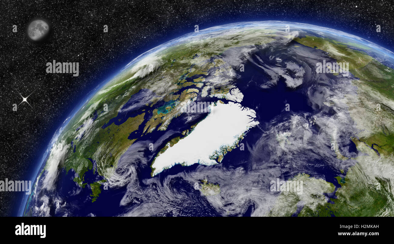 Regione artica sul pianeta terra Foto Stock