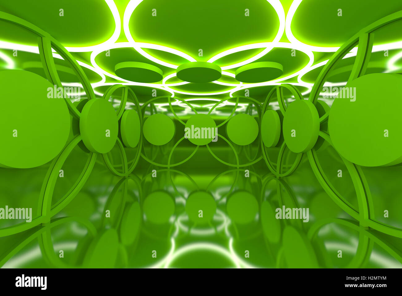 Abstract sfera verde parete Foto Stock