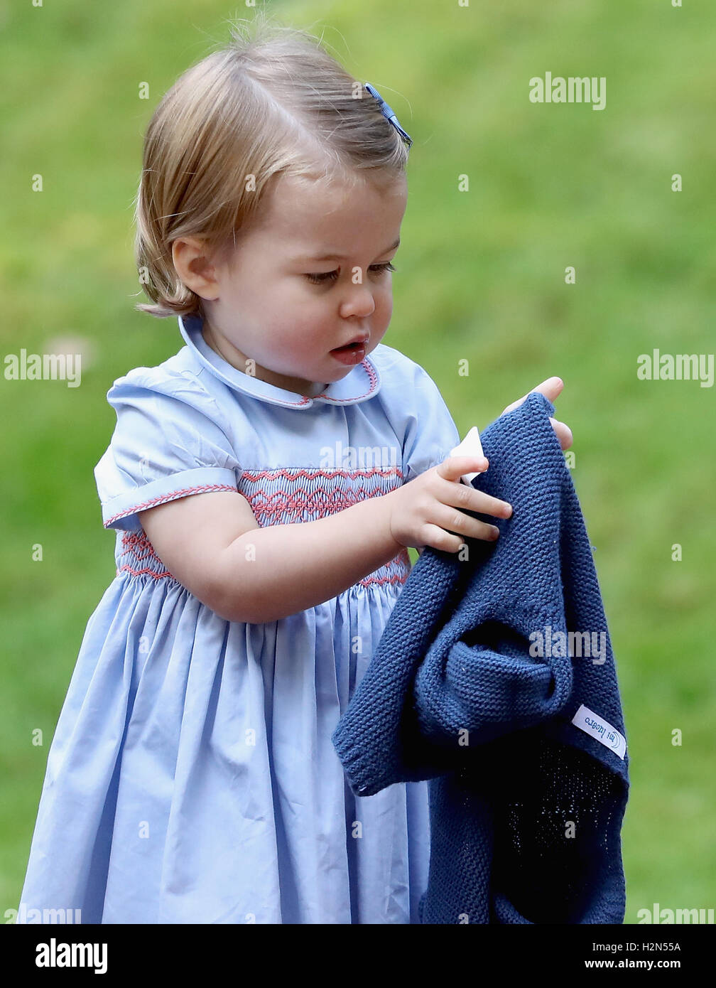 Princess Charlotte a una festa di bambini per famiglie militari al Palazzo del Governo di Victoria durante il Royal Tour del Canada. Foto Stock