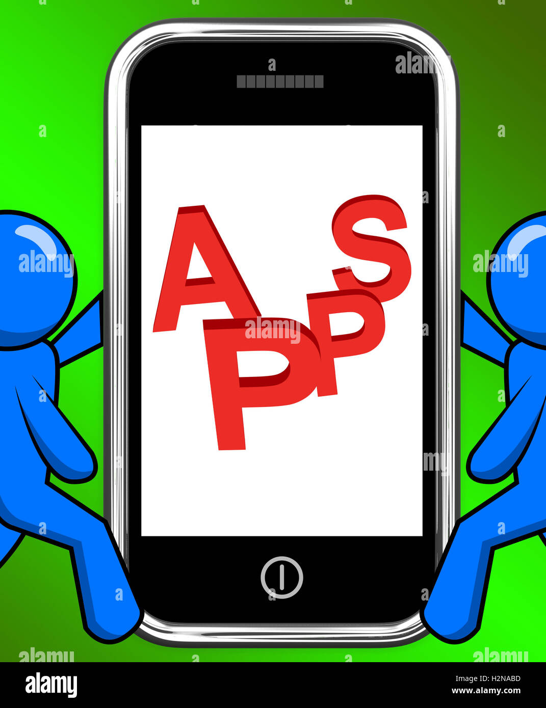 App sul telefono visualizzazione Applicazione Internet o App Foto Stock