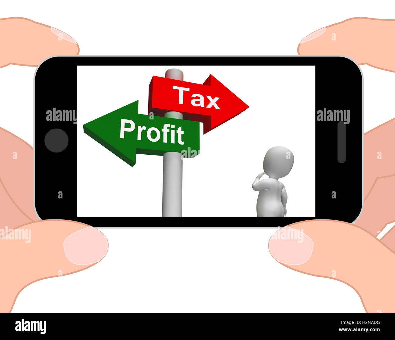Imposta o profitto la visualizzazione di orientamento per conto di tassazione o di profitti Foto Stock