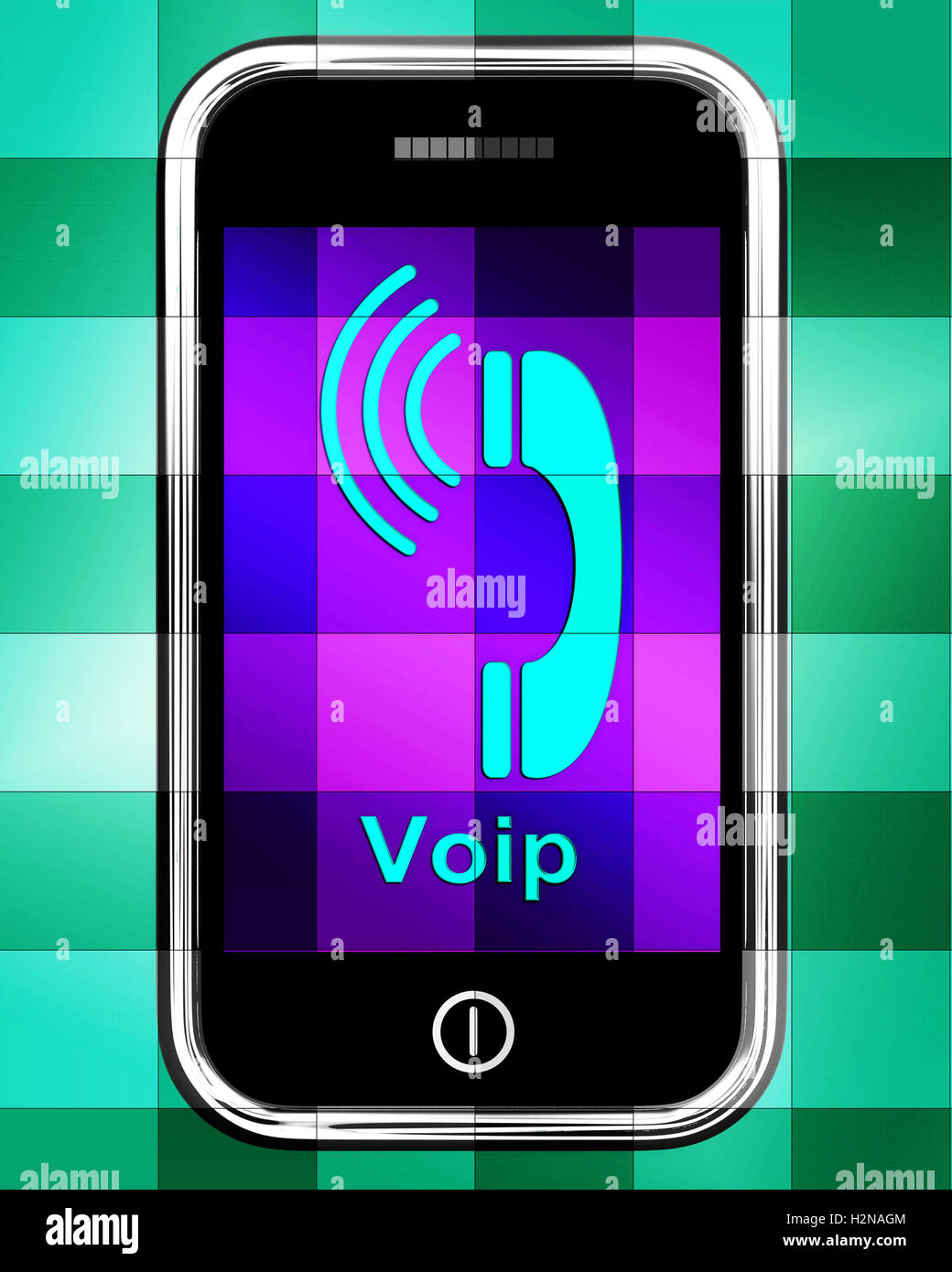 Voip sul telefono Visualizzare Voice Over Internet Protocol o la telefonia IP Foto Stock