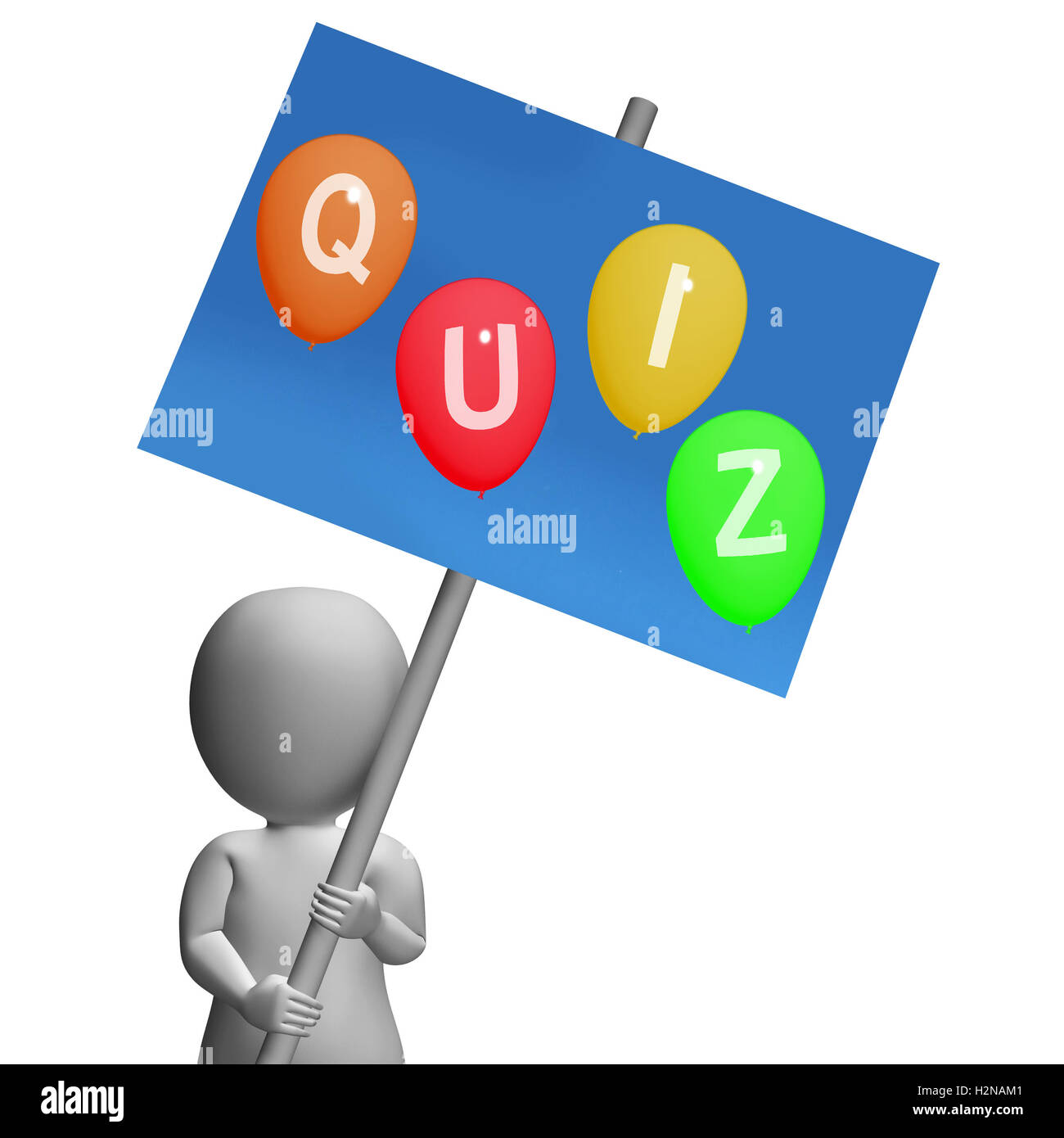 Quiz segno indicante Quizzing chiedendo e test Foto Stock