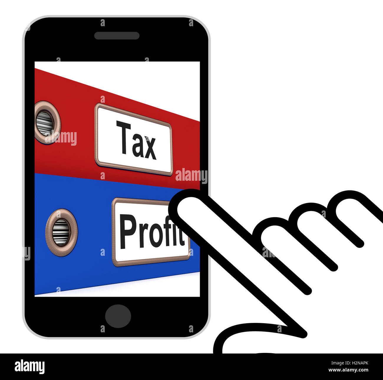 Imposta le cartelle di profitto la visualizzazione di pagare imposte sul reddito Foto Stock