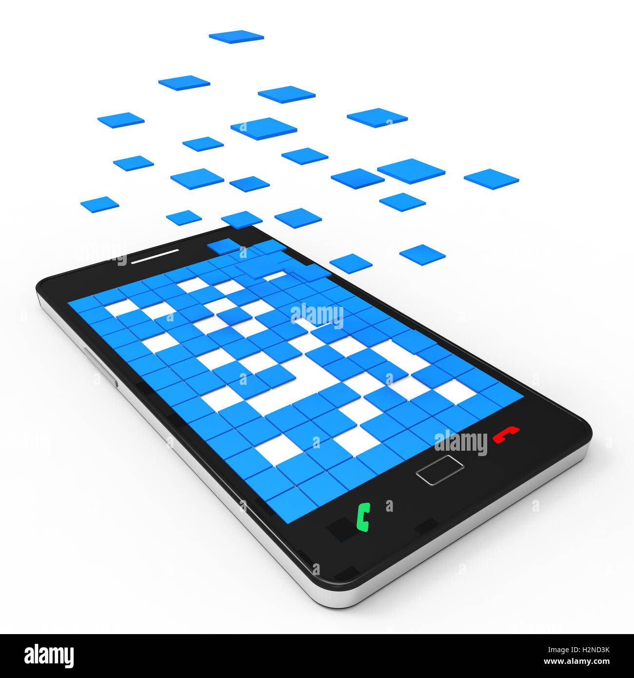 Telefono di rete che rappresenta il Software applicativo e il computer Foto Stock