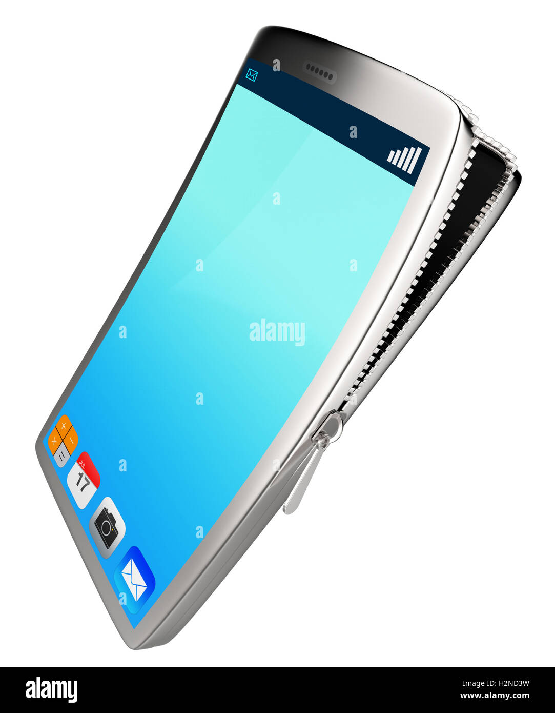 Il contenuto del telefono indica che il software online e portafogli Foto Stock