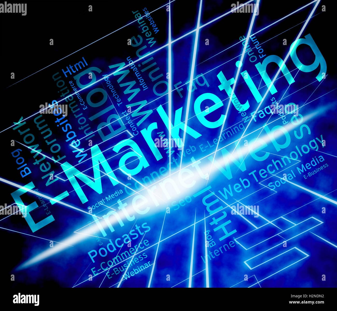 Emarketing parola indicante il World Wide Web e sito Web Foto Stock