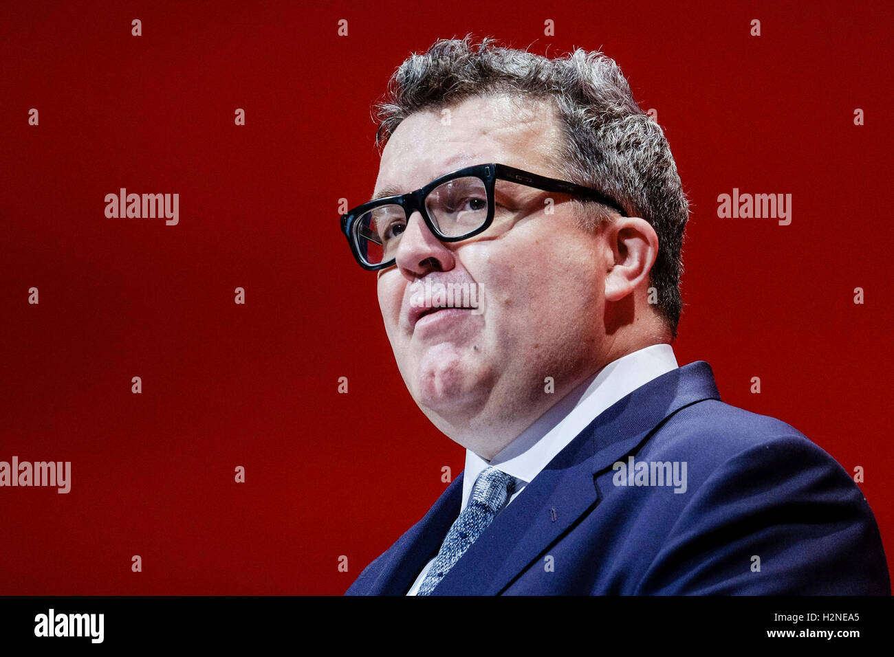 Labour Party Conference on 25/09/2016 a Liverpool ACC, Liverpool. Persone nella foto: Tom Watson MP, vice leader, indirizzi la conferenza su di essa della prima giornata . Foto di Julie Edwards. Foto Stock