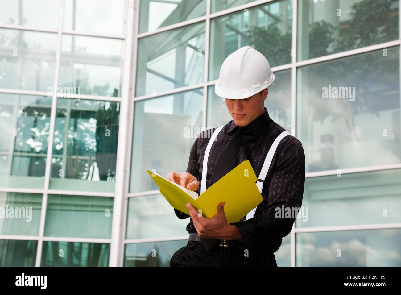 Caposquadra con File Foto Stock