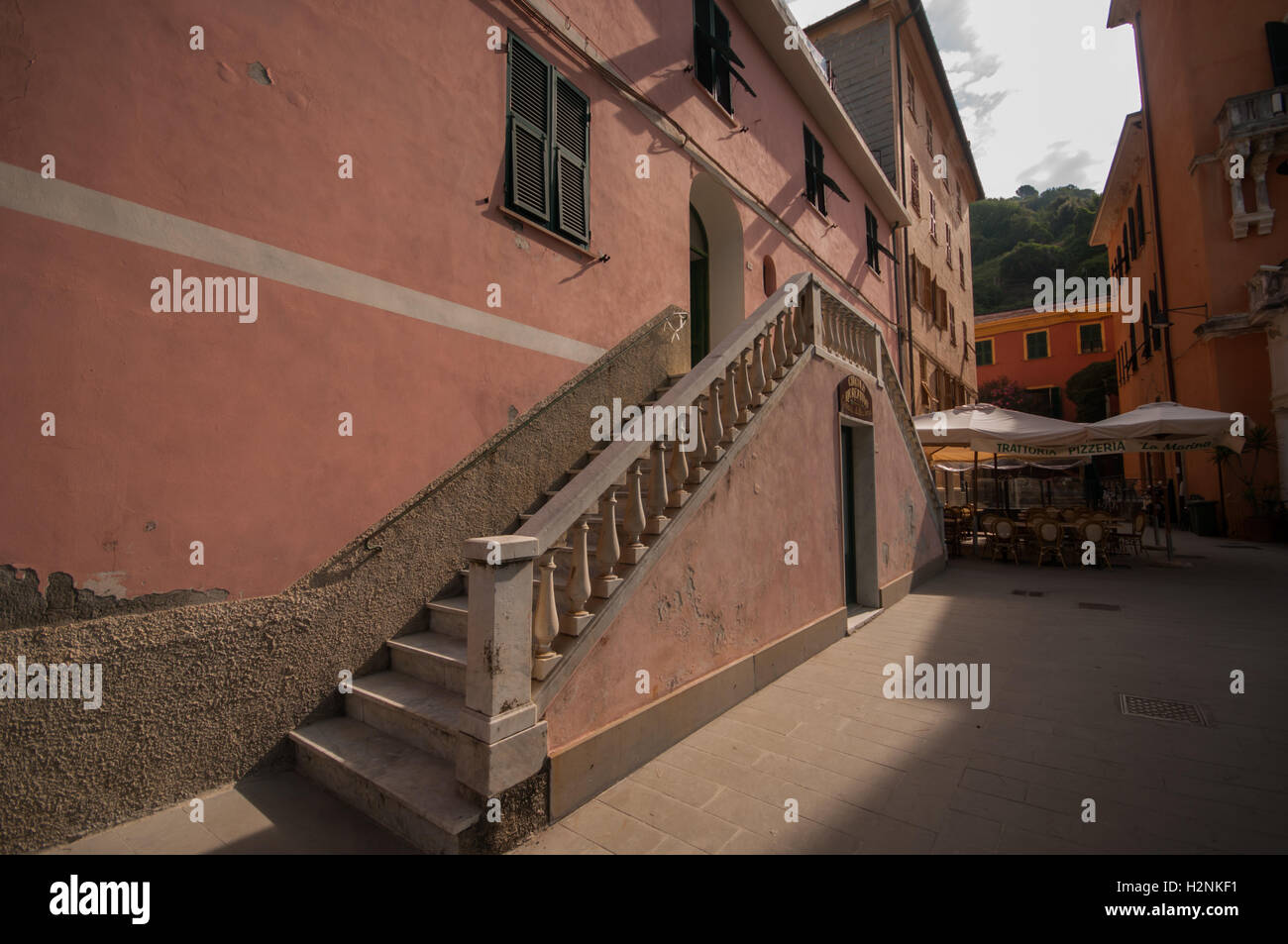 Una scala tradizionale a Monterosso Al Mare, le Cinque Terre, Settembre Foto Stock