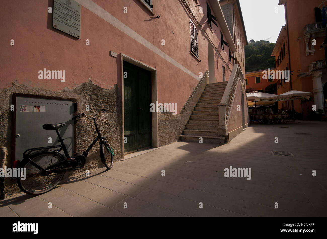 Una scala tradizionale a Monterosso Al Mare, le Cinque Terre, Settembre Foto Stock