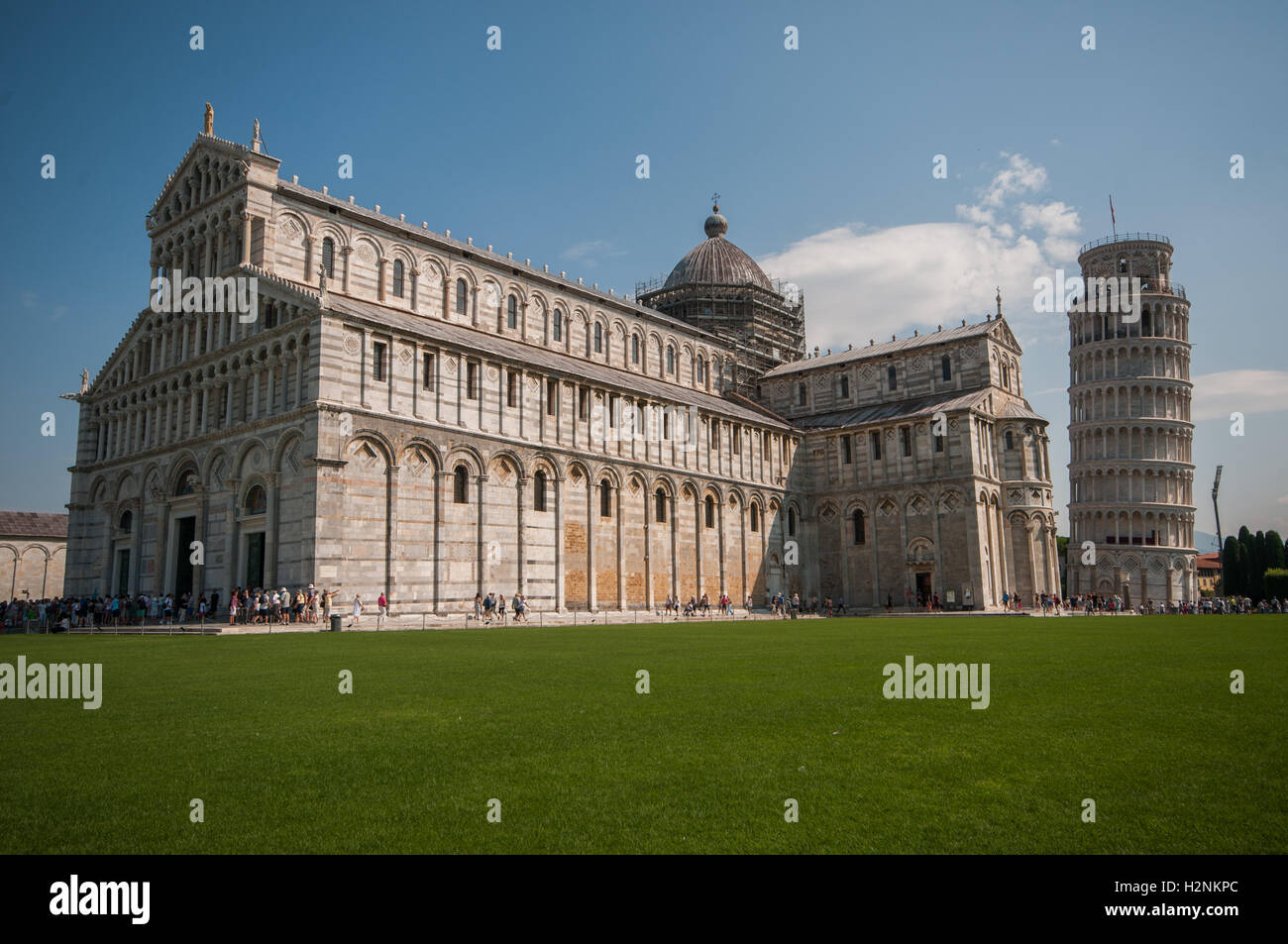 La torre pendente di Pisa, un comune attrazione turistica, Pisa, Italia, Settembre Foto Stock