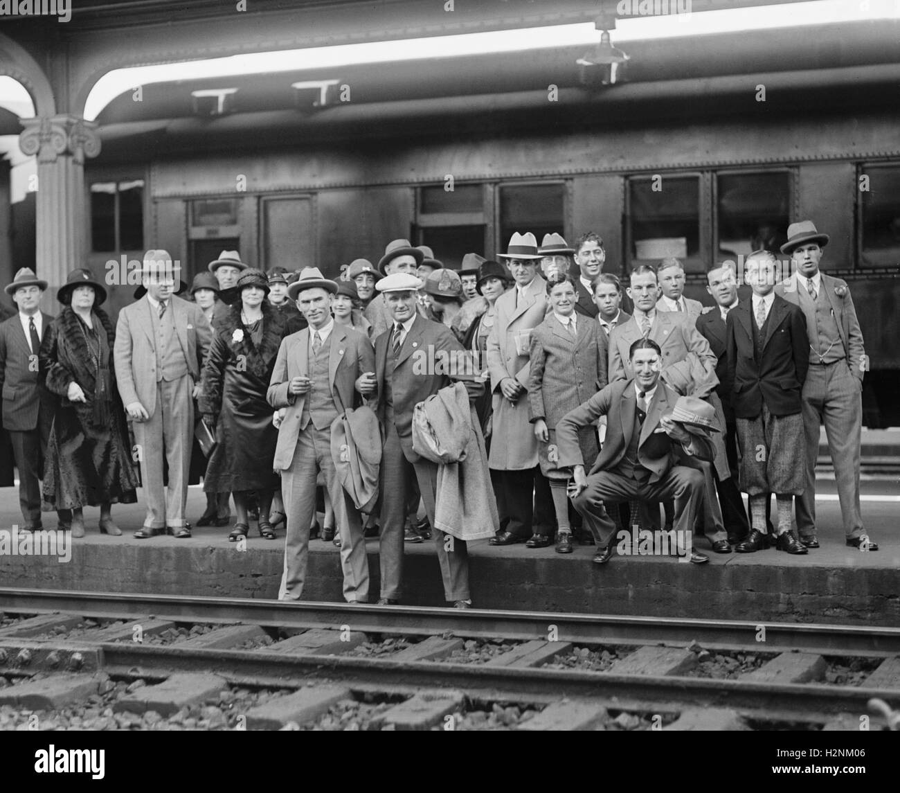 Major League Baseball Team Senatori di Washington in partenza per il mondo di gioco della serie a Pittsburgh, Washington DC, Stati Uniti d'America, nazionale foto Azienda, 5 ottobre 1925 Foto Stock