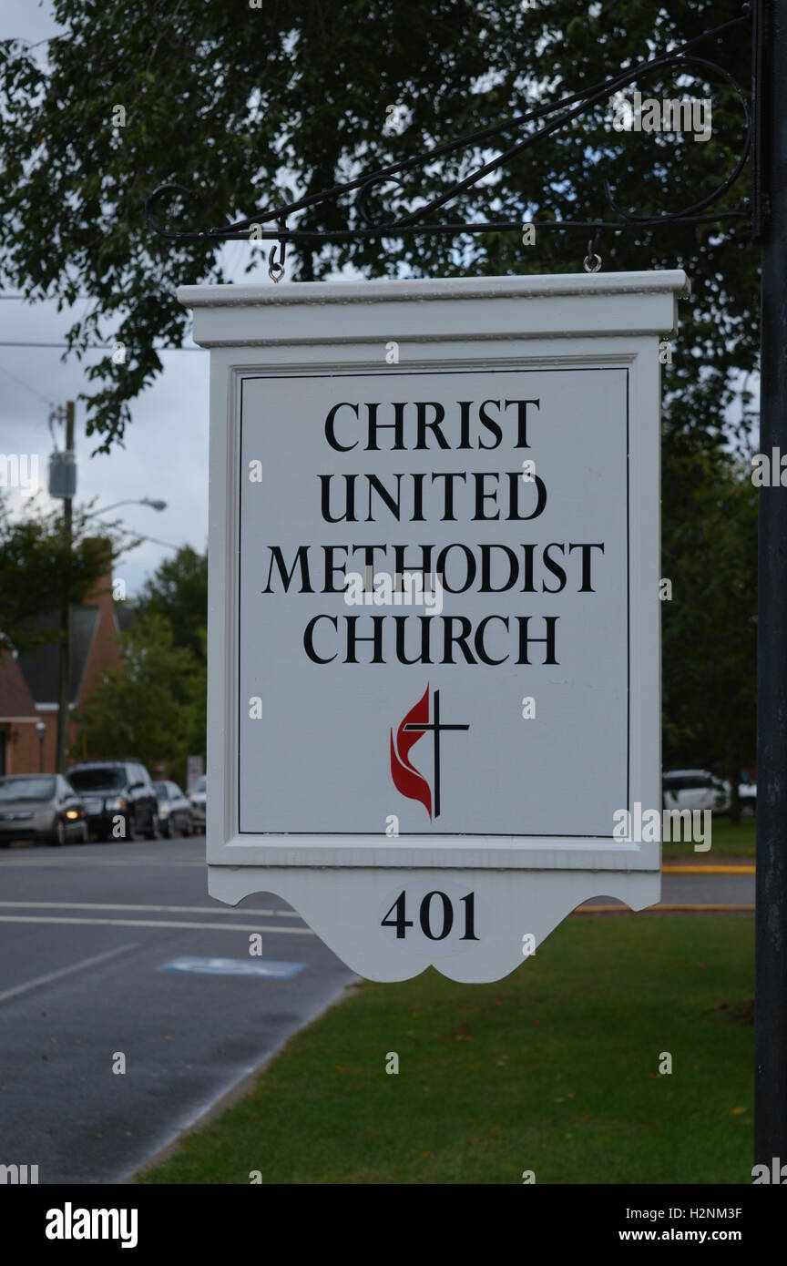 Segno di Cristo regno Chiesa Metodista di Chestertown, Cecil County, Maryland, Stati Uniti d'America Foto Stock