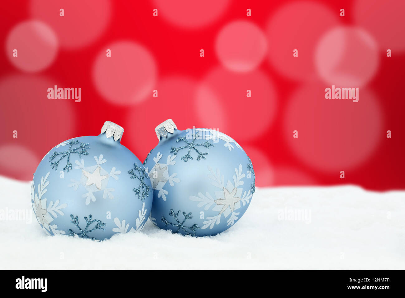 Scheda di Natale palle di neve di sfondo decorazione deco copyspace spazio copia testo Foto Stock