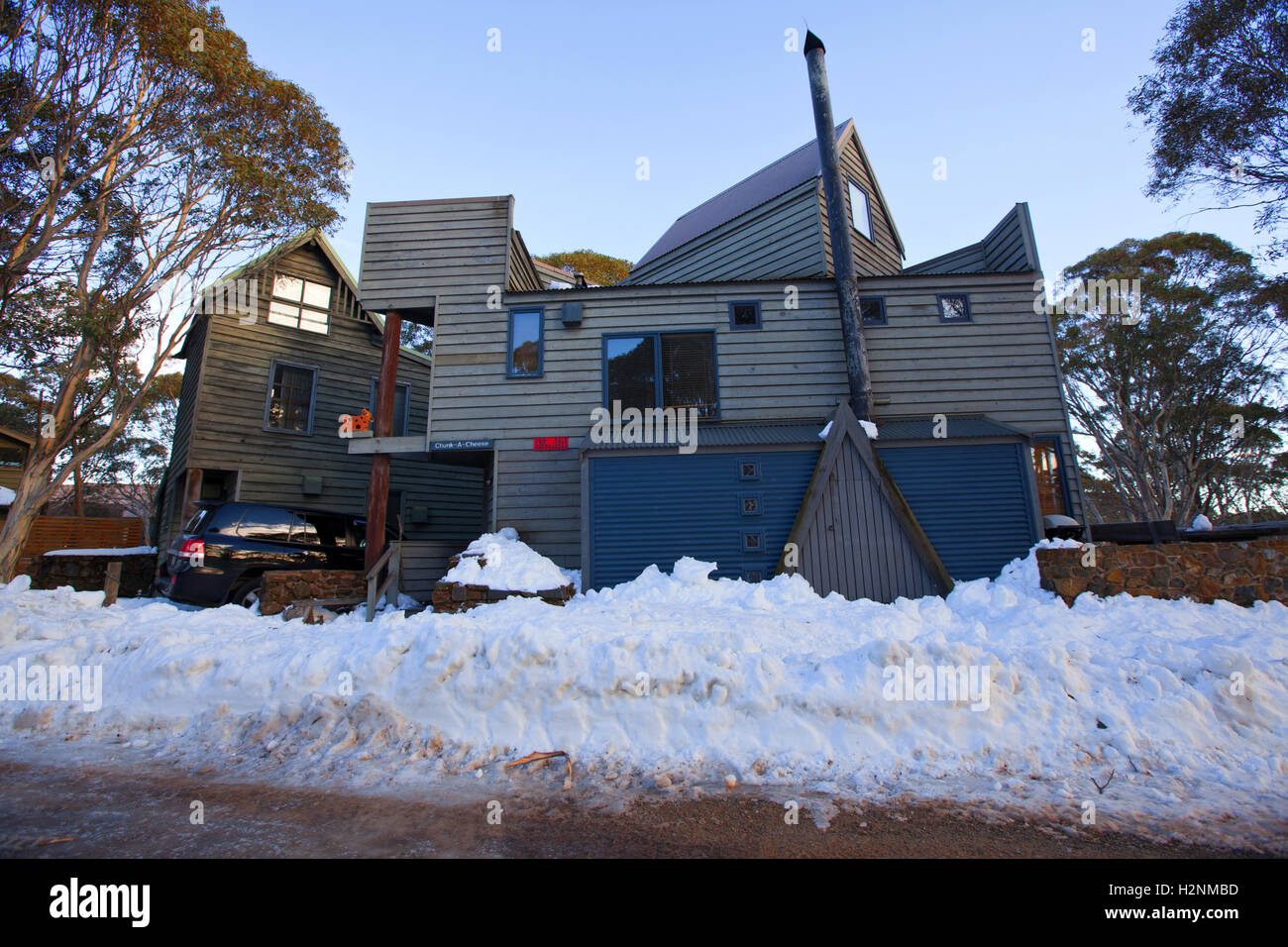 La cena pianura neve paese Victoria Australia Foto Stock