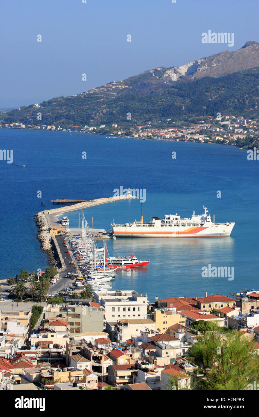La città di Zante sull'isola di Zante, Repubblica Ellenica Foto Stock