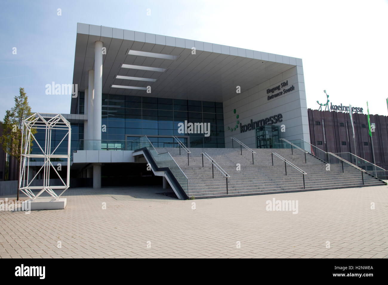 Commercio equo edificio, ingresso sud, Koelnmesse Fiera di Colonia, Colonia, Renania settentrionale-Vestfalia Foto Stock