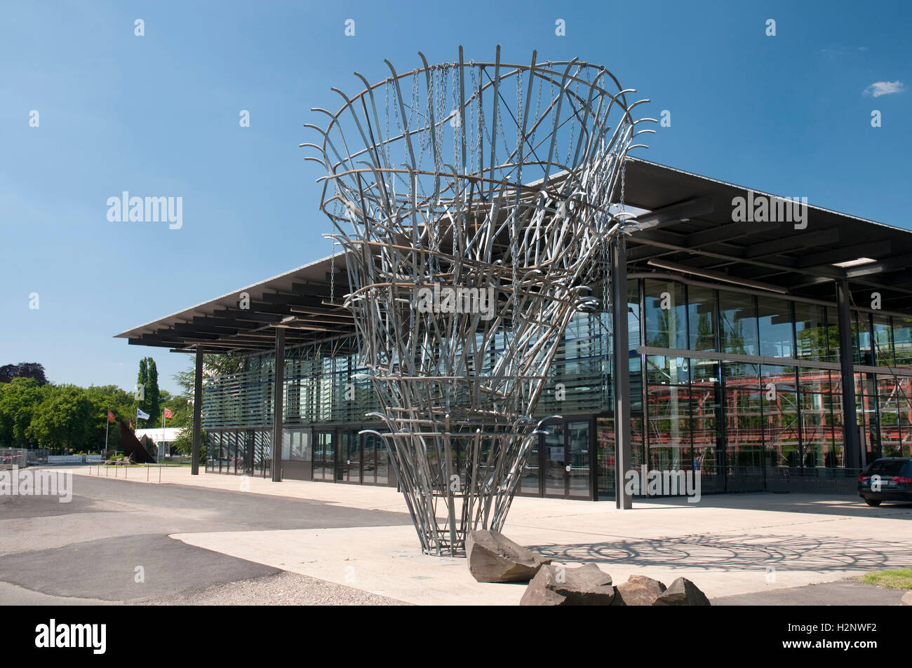 World Conference Center, ex Aula parlamentare, Bonn, Rheinland, Renania settentrionale-Vestfalia Foto Stock