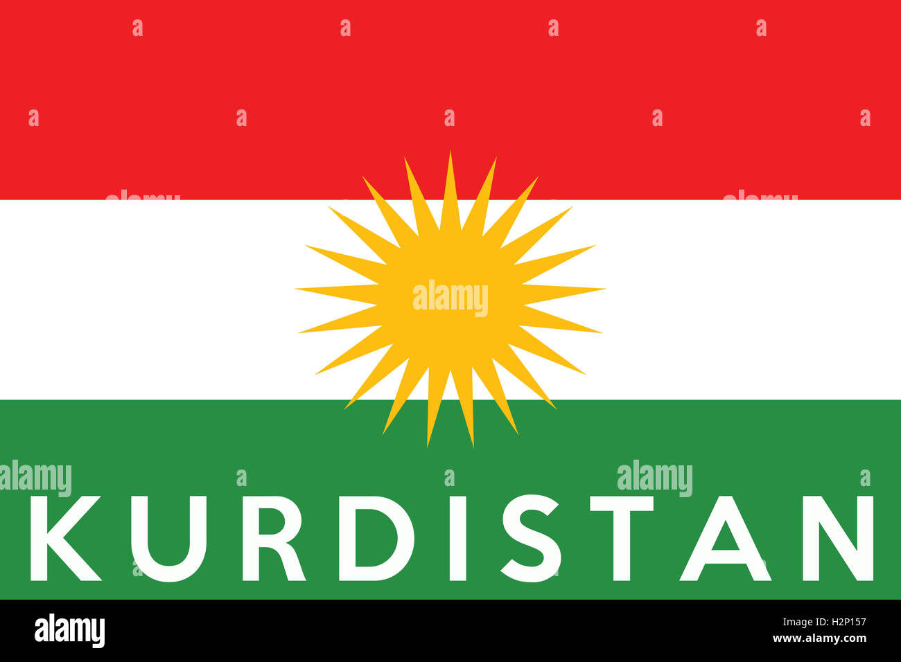 Bandiera del Kurdistan Foto Stock