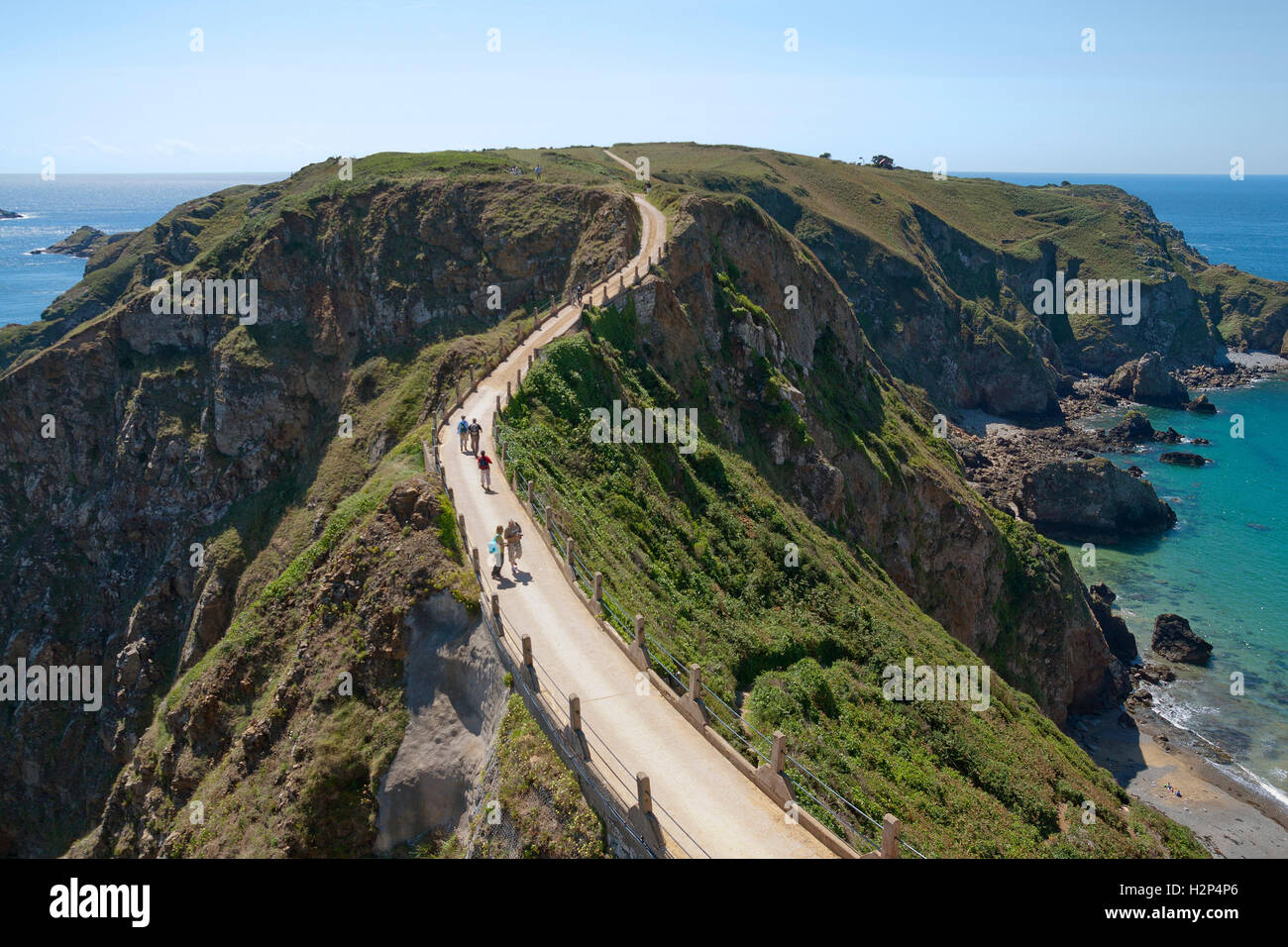 La Coupée, unendo il grande e un po' di Sark Foto Stock